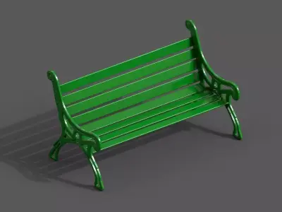 Street Bench Low-poly 3D model