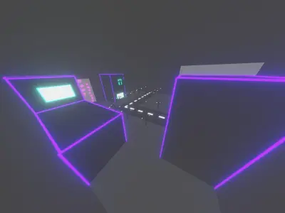 Neon city Low-poly 3D model