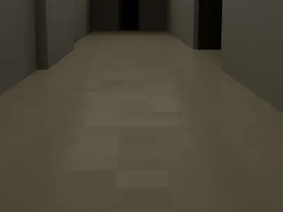 School corridor Low-poly 3D model