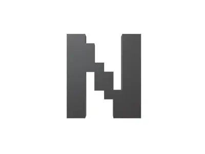 Pixel Font N v1 001 Low-poly 3D model