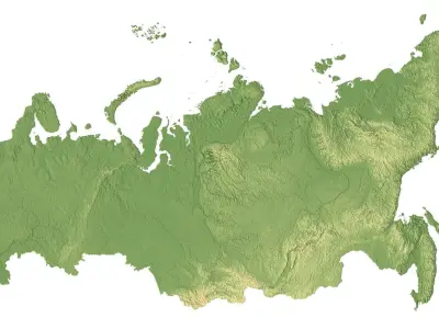 Russia 3D Model Terrain Map 3D model
