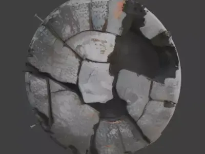 Urban Fallen Column 3D Model Low-poly 3D model