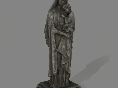 Woman  Statue Low-poly 3D model