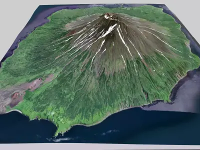 Atlasov Island Great Kuril Islands 3D model