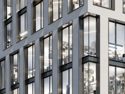Modern office building 03 3D model