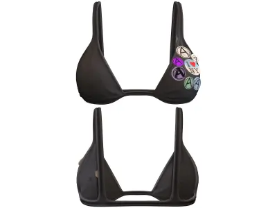 Punk Girl Outfit Low-poly 3D model