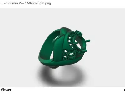 Women Ring With Oval Cut Center Stone 3D print model
