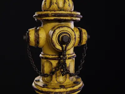 Fire Hydrant Low-poly 3D model