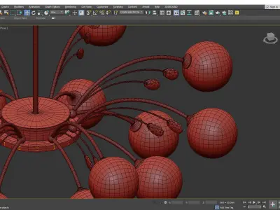 Modern Simplicity Round Ceiling Milk Glass Hanging Light Low-poly 3D model