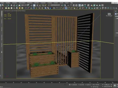 Planter Banch 3d Scene Low-poly 3D model