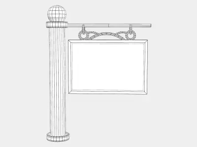 Sign Post 2 Low-poly 3D model