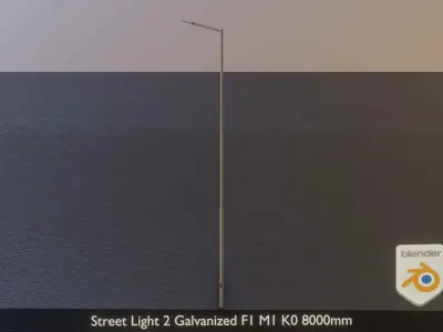 Street Light 2 Galvanized F1 M1 K0 8000mm Low-poly 3D model
