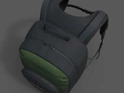 Backpack Generic camping bag baggage human scifi  Low-poly 3D model