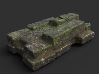 Low poly Ruin Medieval Construction 200604 Low-poly 3D model