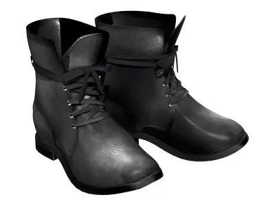 Mens Casual Combat Boots Low-poly 3D model
