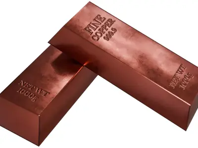 Copper Bar Low-poly 3D model