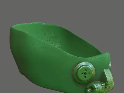 Gas mask helmet 3d model scifi Low-poly  Low-poly 3D model