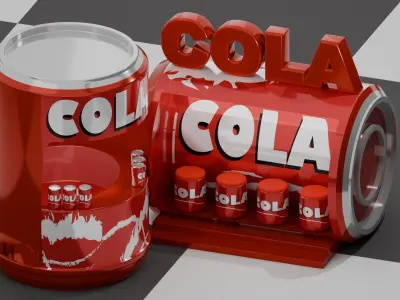 Cola Booth Display 3D model