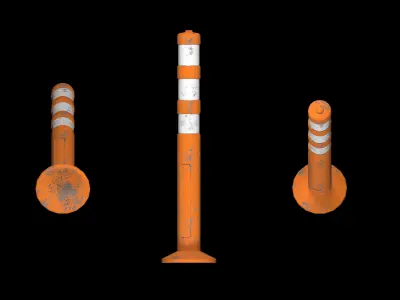 Traffic cone Low-poly 3D model 36