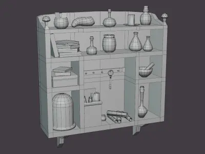 Low-poly shelf Low-poly 3D model