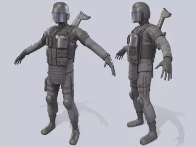 Military GIGN Low-poly 3D model
