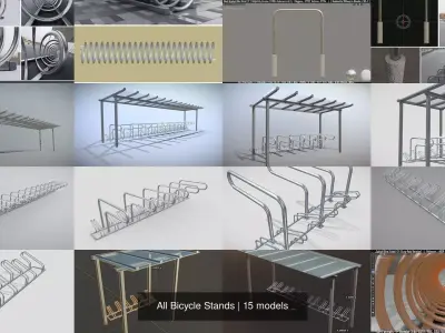 All Bicycle Stands 3D Model Pack