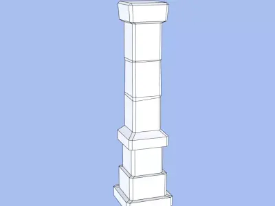  Hand Painted Pillar Free 3D model