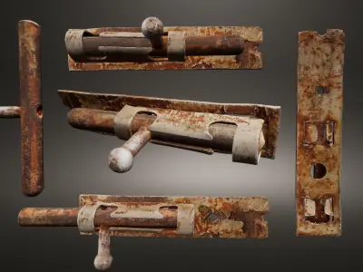 Door Latch Low-poly 3D model