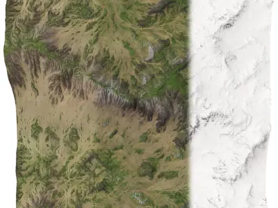 Mountains terrain 8k textures 3D model