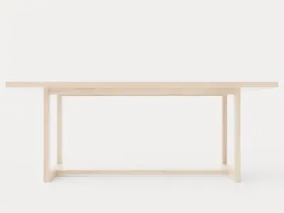 Hudson dining table light oak Low-poly 3D model