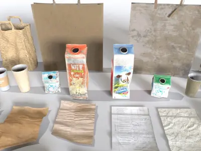 Paper Junk Low-poly 3D model