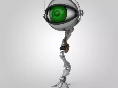 One Eye Robot Low-poly 3D model
