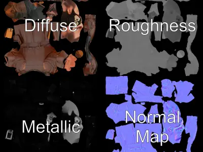 Steampunk Adventurer with Goggles and Leather Coat D Model Low-poly 3D model