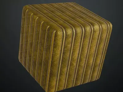 Golden Rust Metal Corrugated Transparent PBR Seamless Texture