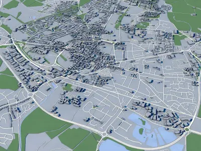 Cityscape Chichester Great Britain 3D model