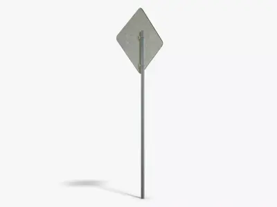 Pedestrian Sign Low-poly 3D model