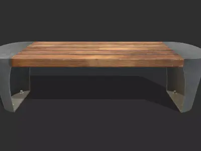 Bench 05 Low Poly PBR Realistic Low-poly 3D model