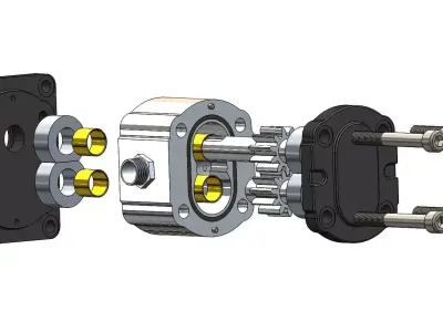 Industrial Hydraulic Pump - High Detail 3D Model 3D model