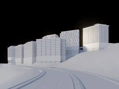 Mixed Used Masterplan Buildings 3D model