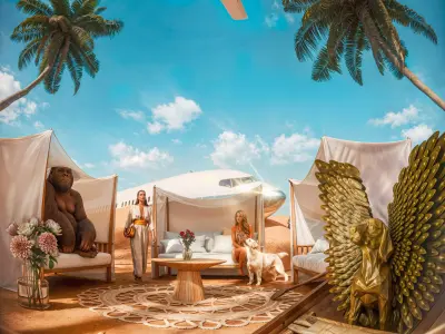 3D Blender Project Surreal Desert Oasis 3D model