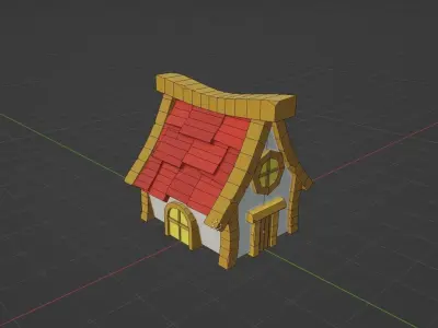 Cartoon house Free low-poly 3D model order