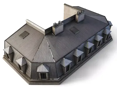 Tenement Building Roof Floor Low-poly 3D model