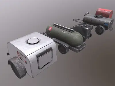 Nuclear Tank Low-poly 3D model