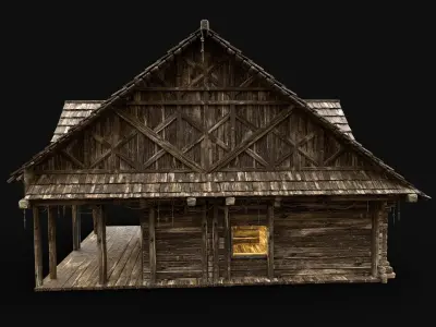 SMITHY FORGE BLACKSMITH WORKSHOP VILLAGE HOUSE HUT MEDIEVAL AAA Low-poly 3D model