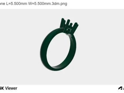 Woman Ring with Round Centre Stone 3D print model