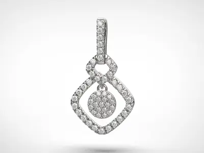 PE05 Classic Solitaire Pendant half ct CAD STL 18K  3g 3D print model