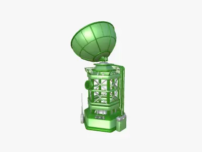 SciFi Antenna Tower A06 Green - Sci Fi Exterior Design Low-poly 3D model