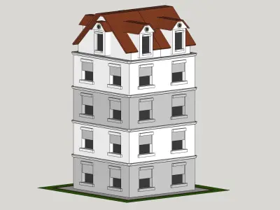 Residential Building - housing Low-poly 3D model