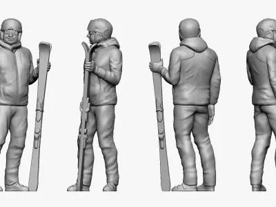 001201 smiling skiman skies in hand 3dp 3D print model