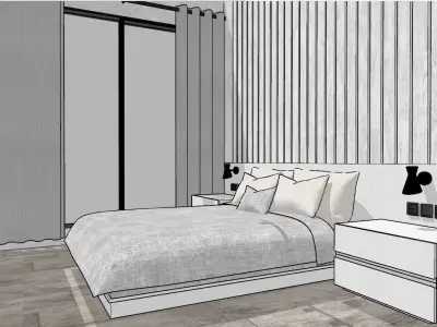 Residential interior design project covering 126 square meters 3D model